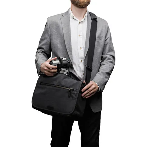 Tenba Cooper 13 DSLR Camera Bag Grey CanvasBlack Leather 10.jpg