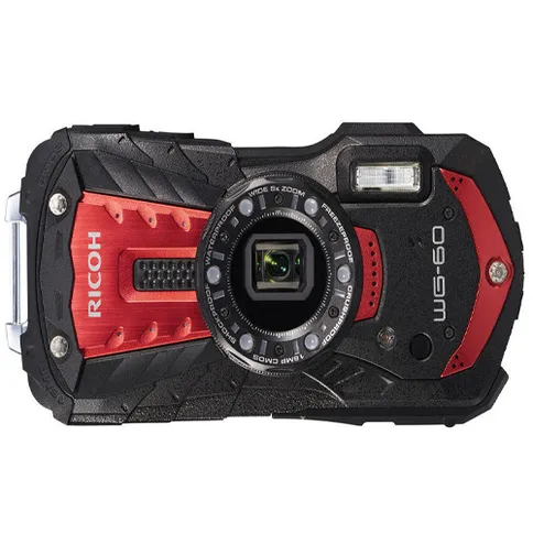 Ricoh WG-60 rood + drijfriem + neopreen tas_4.JPG