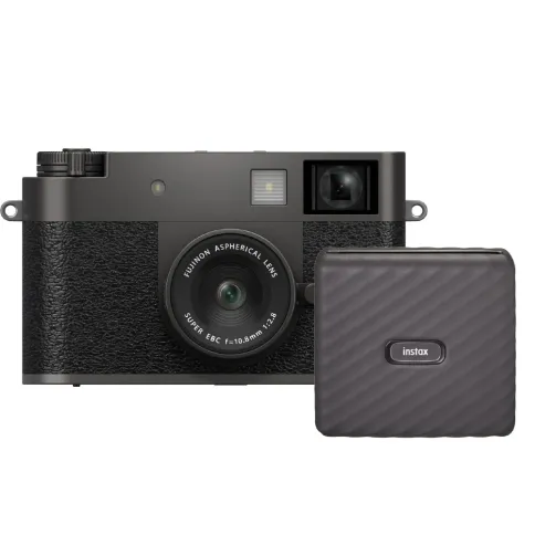 Fujifilm X Half Charcoal Zilver + INSTAX Link WIDE Mocha Gray_1.webp