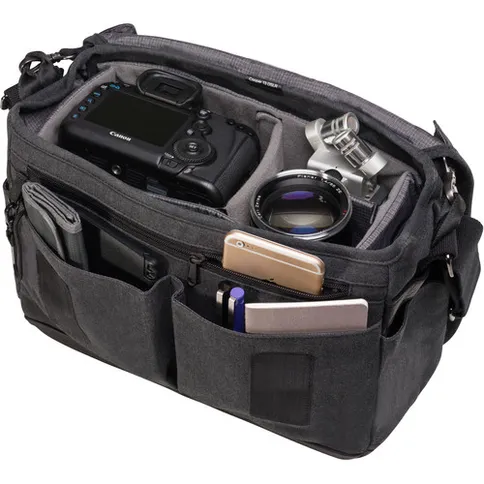Tenba Cooper 13 DSLR Camera Bag Grey CanvasBlack Leather 4.jpg