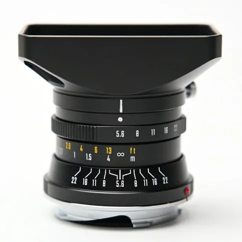 Mitakon_28mm_F5.6_Black_Leica_M_Front_View_With_Hood.jpg