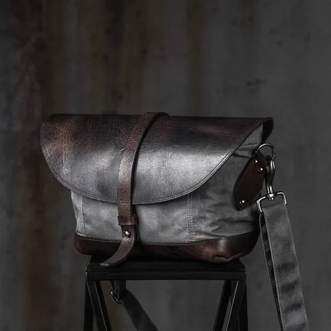Wotancraft Messenger Shoulder Bag Vintage Grey 4.jpg