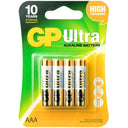 GP AAA x4 Ultra Alkaline Batteries pack