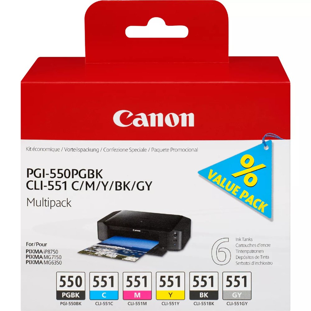 Canon PGI-550/CLI-551 Multipack PGBK/C/M/Y/BK/GY