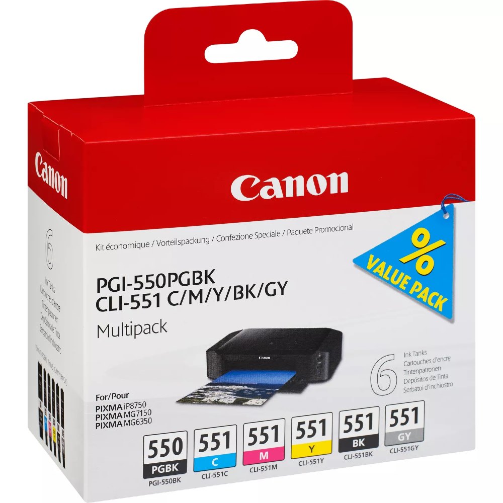 Canon PGI-550/CLI-551 Multipack PGBK/C/M/Y/BK/GY