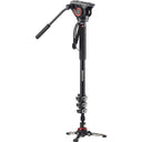 Manfrotto Video Einbeinstativ Batterie 4 Sektion mit MVH500 Kopf