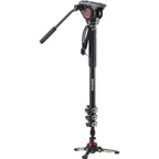Manfrotto Video Einbeinstativ Batterie 4 Sektion mit MVH500 Kopf