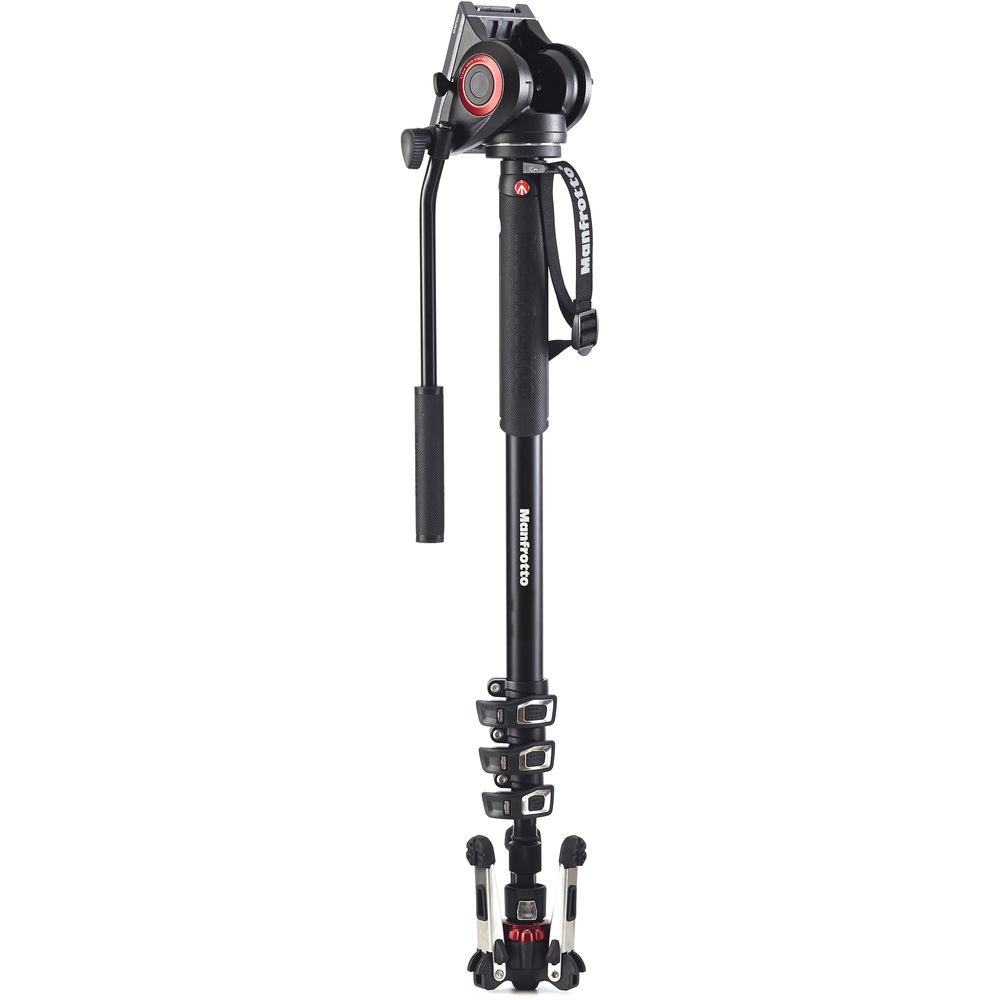Manfrotto Video Einbeinstativ Batterie 4 Sektion mit MVH500 Kopf