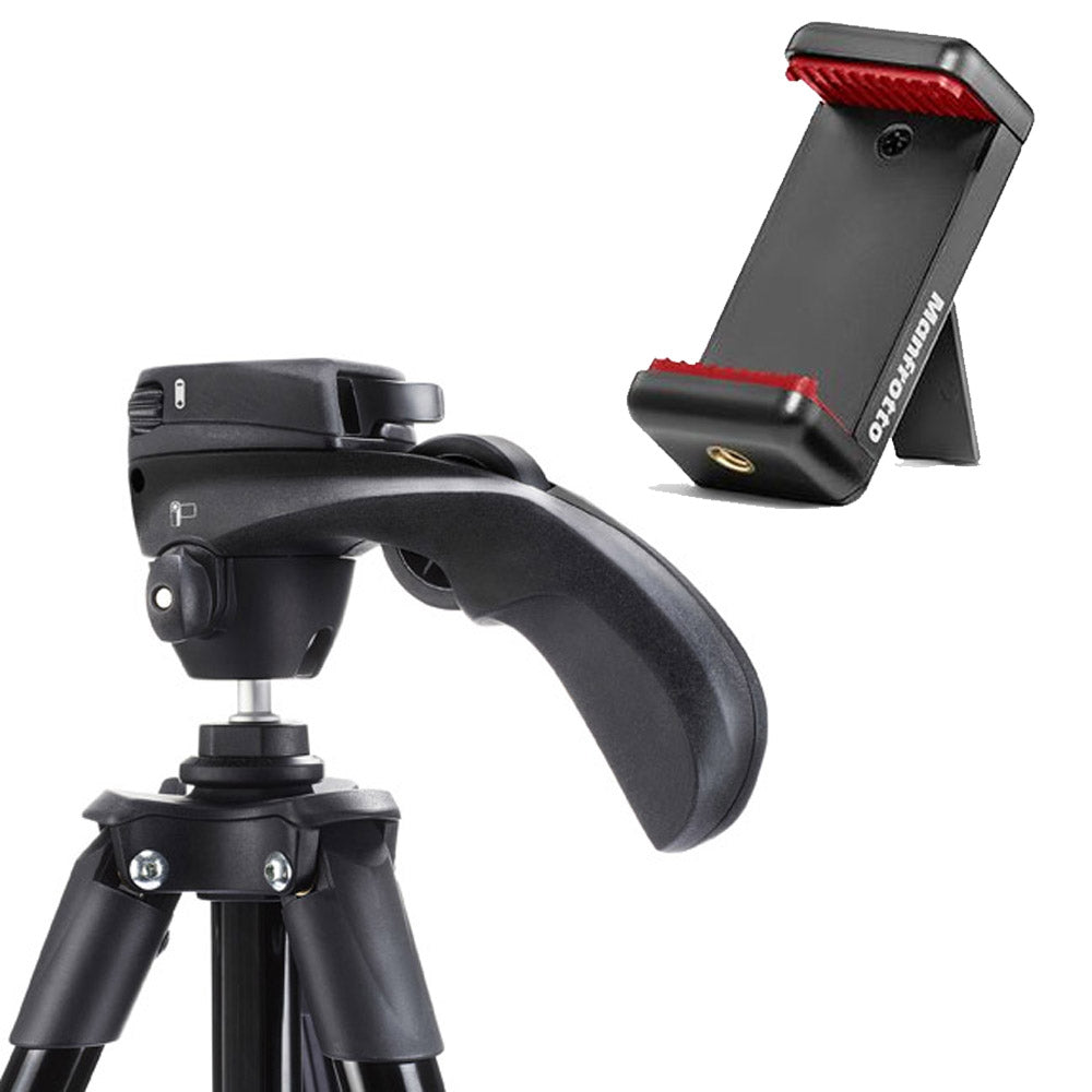 Manfrotto Compact Action Trépied Noir + Smartphone Pince