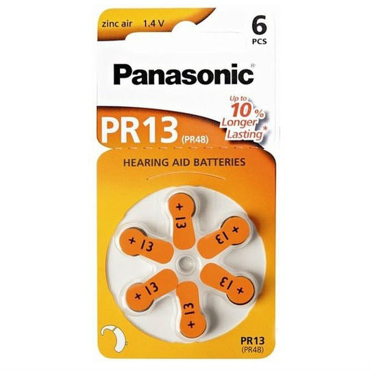 Panasonic PR13 (PR48) gehoorapparaat Batterien, 6 stuks