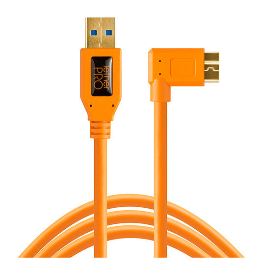 Tether Tools TetherPro USB 3.0 A Male To Micro B Right Angle 4,6m Orange
