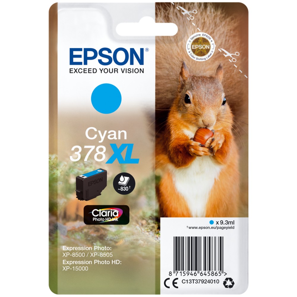 Epson 378XL (Squirrel) Cyan Ink