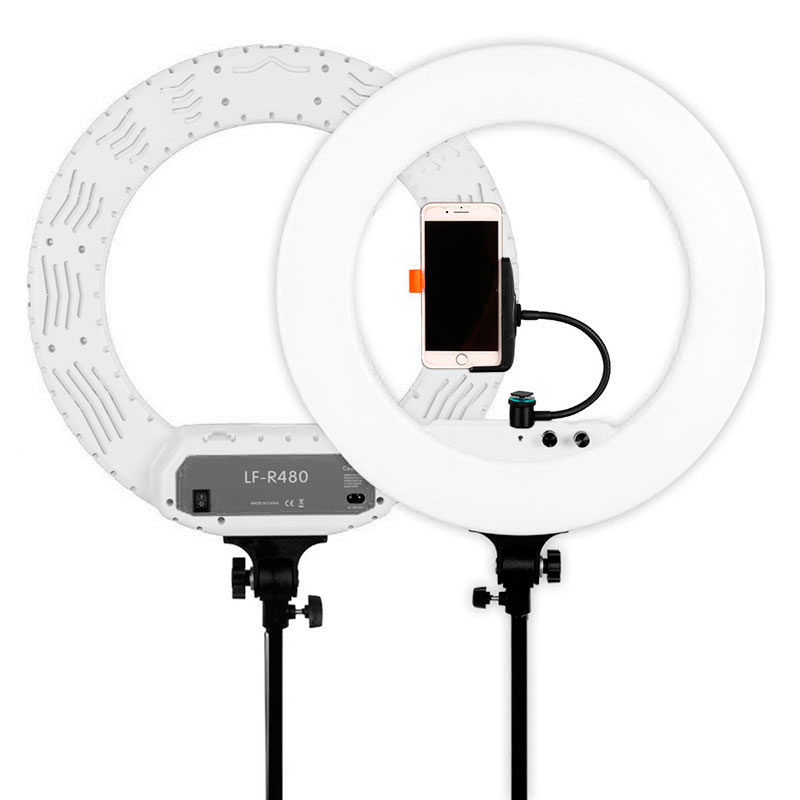 Caruba Round Vlogger 18 pouces ensemble LED PRO avec sac Blanc
