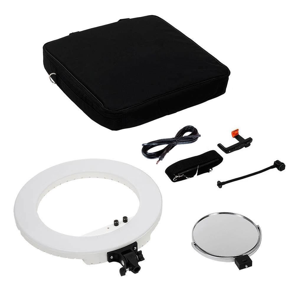 Caruba Round Vlogger 18 pouces ensemble LED PRO avec sac Blanc
