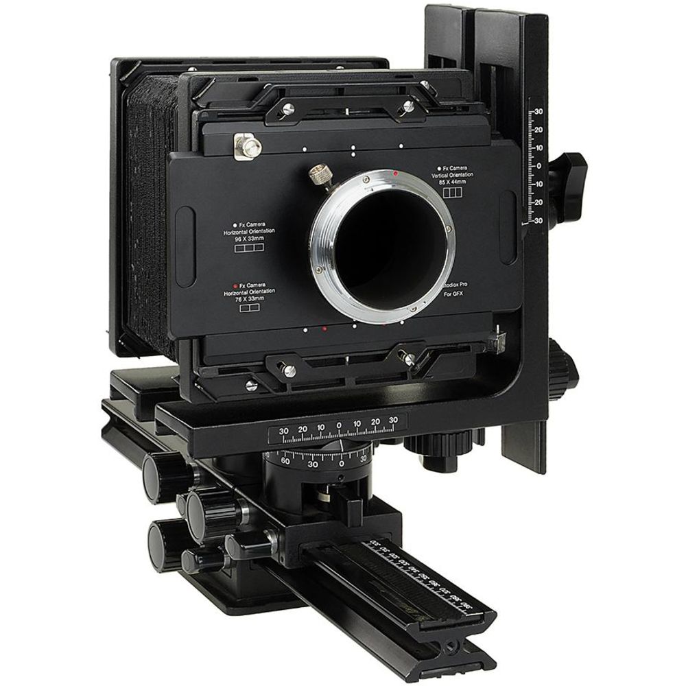 Fotodiox Pro Objectif Adaptateur de monture, Fujifilm G-Mount GFX Back vers Grand Format 4x5 View Appareils Photo avec Graflok Rear Standard (avec Shift / Stitch Adaptateur) (4x5-GFX-Pro)