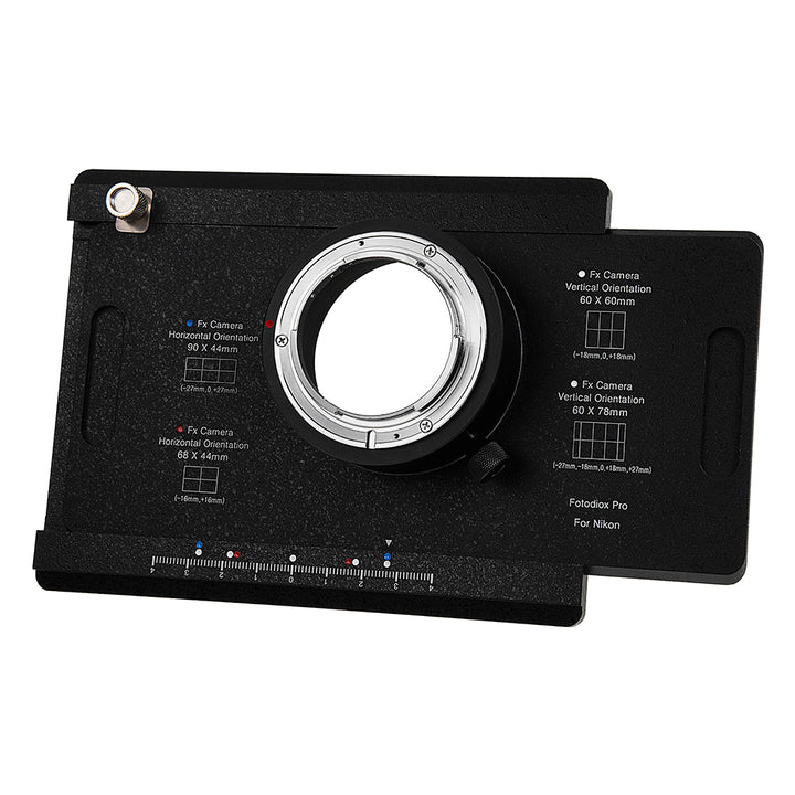 Fotodiox Pro Objectif Adaptateur de monture - Nikon Nikkor F Monture D/SLR vers Grand Format 4x5 View Appareils Photo avec a Graflok Rear Standard (avec Shift / Stitch Adaptateur) (NikF-4x5-Pro)