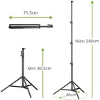 Bresser 2x BR-TP240 Pro Lampenständer 240cm + Tasche