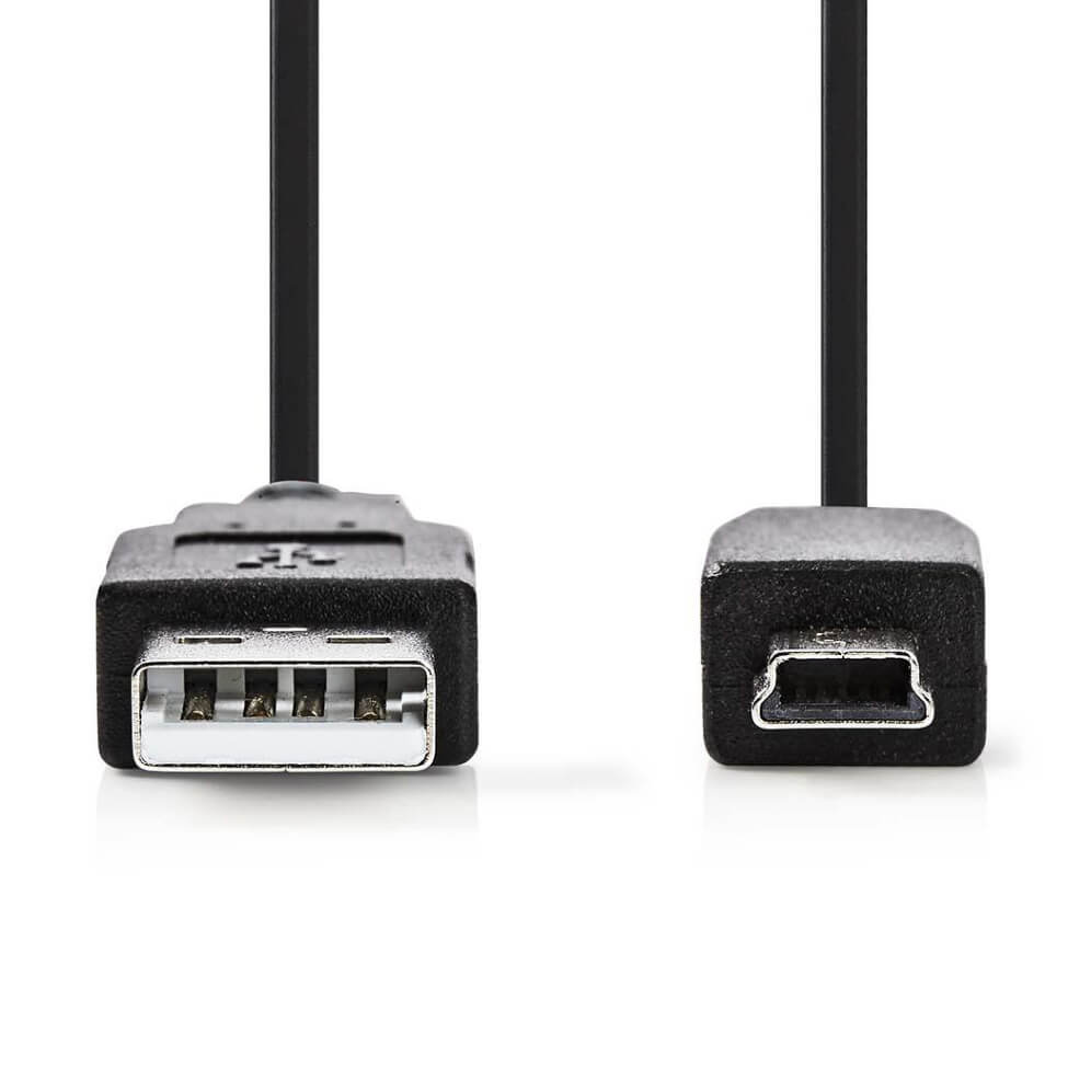 Nedis USB-A Mâle Câble USB 2.0 - USB Mini-B 5 broches mâle 2 m Noir