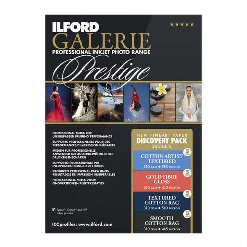 Ilford GALERIE Prestige Fine Art Discovery Pack A4 20 feuilles