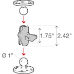 Ram Mounts Supports Ram Mounts bras à double rotule B boule A longueur