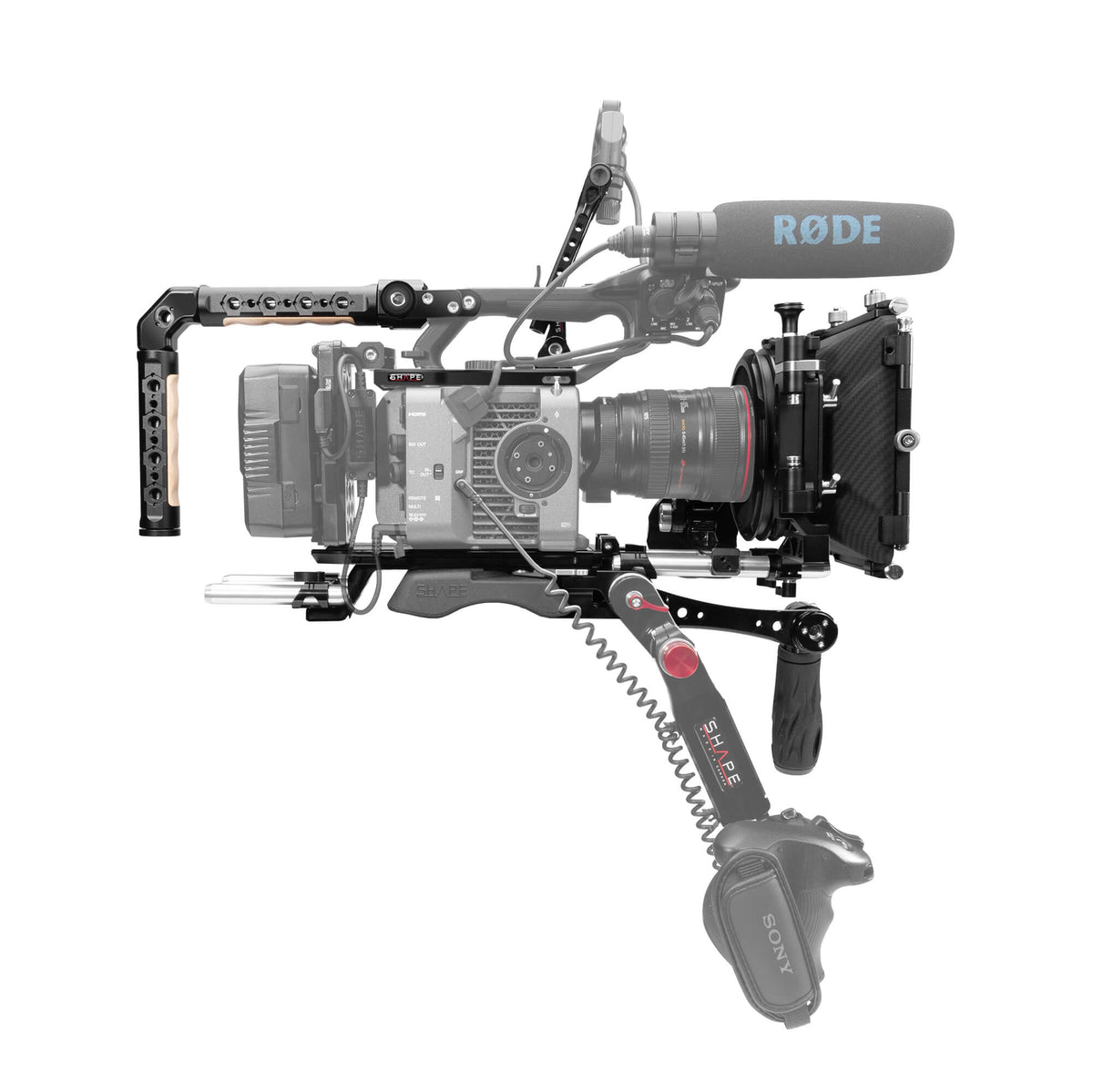 Shape Sony FX6 baseplate, top plate, controller top handle,VF. Mount, matte box, follow focus pro