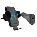 SBS Support Pince 15W pour une Charge sans Fil Ultra-rapide et un Kit de Chargeur de Voiture