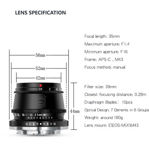 TTArtisan APS-C 35mm f/1.4 L mount Black