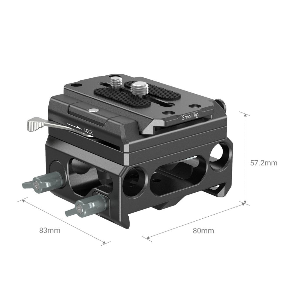 SmallRig 3067 Leichtgewichtgrundplatte mit doppelter 15-mm-Stangenklemme (Magnesiumlegierungsversion)