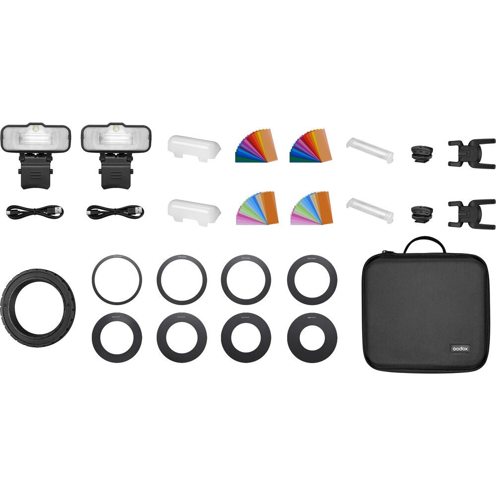 Godox Makro-Ringblitz-Zweilicht-Set MF-12