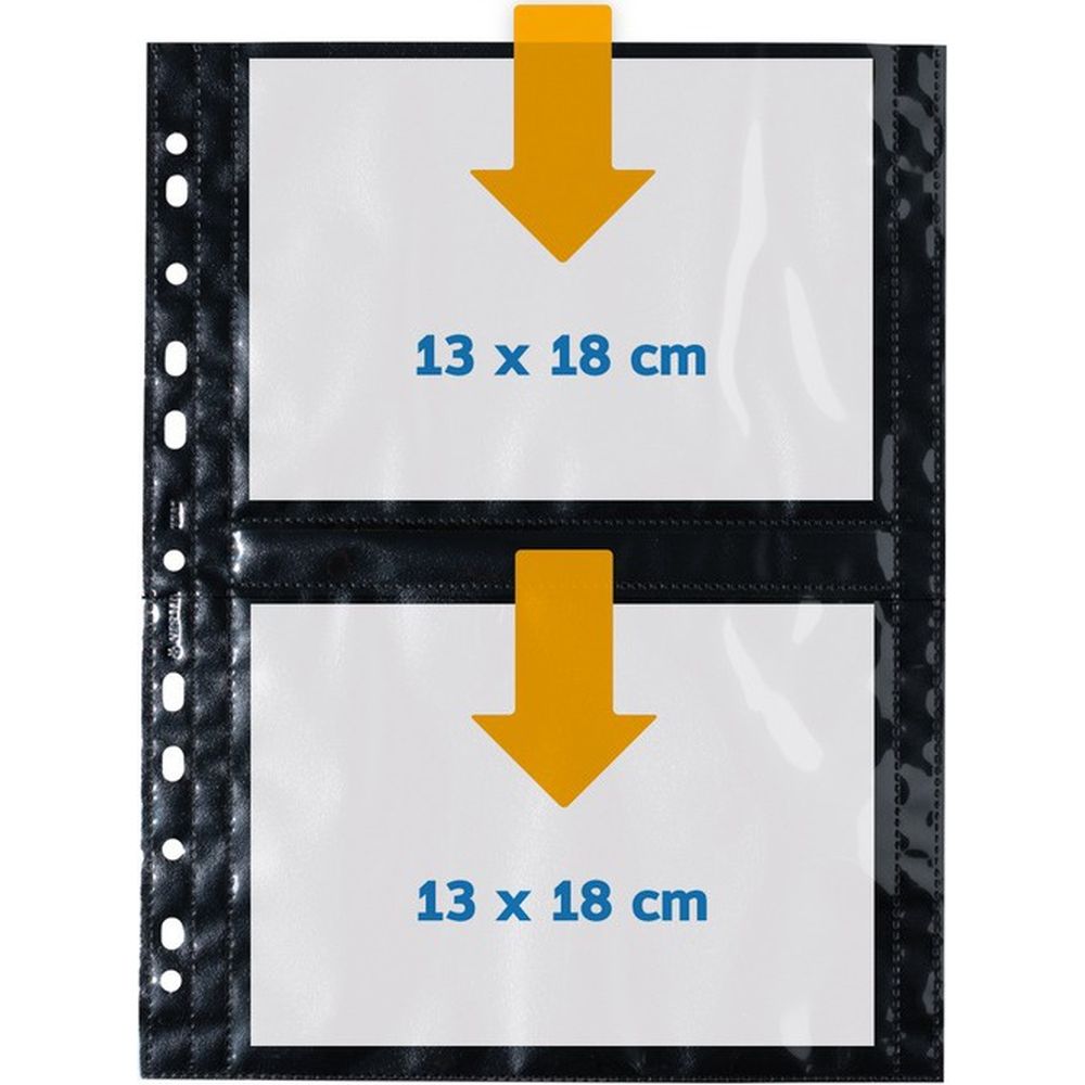 Herma pochettes transparentes noir 13x18 paysage 10 pcs.