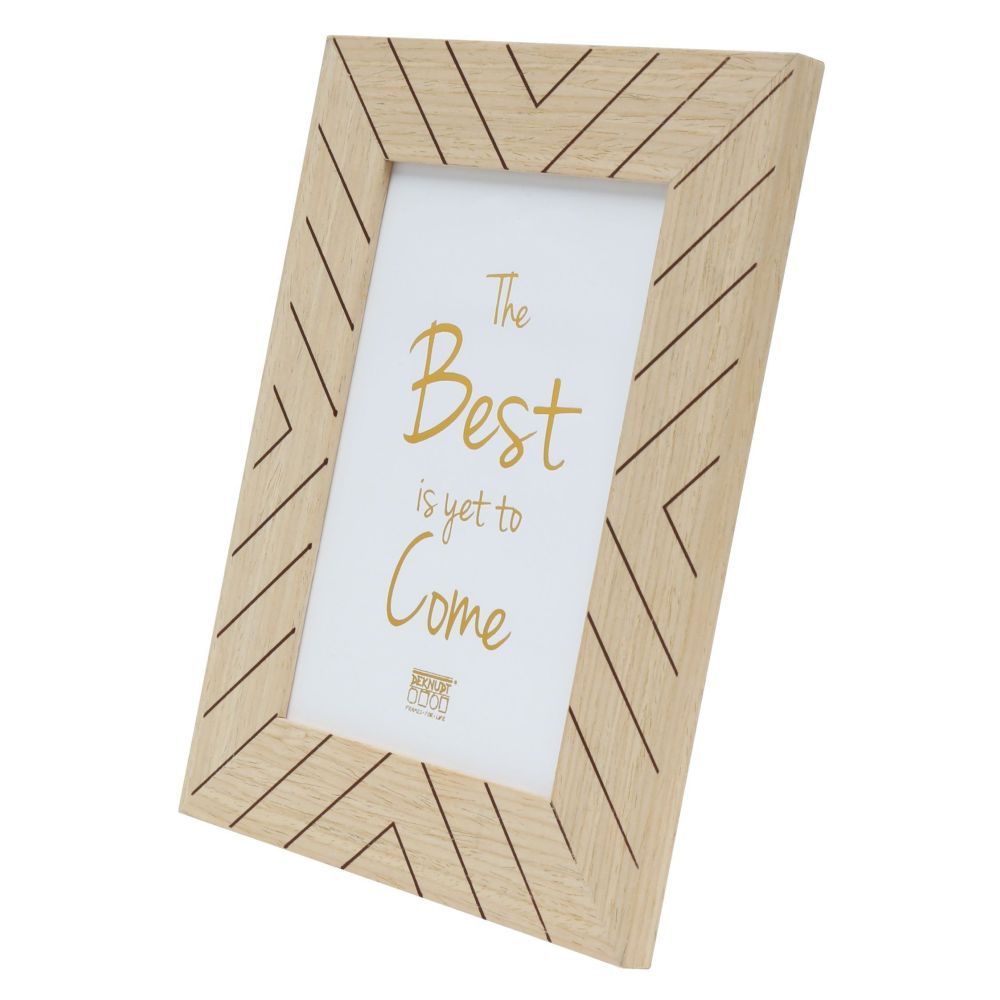 Deknudt Cadre photo en bois uni avec motif graphique 10x15 S46ZH9