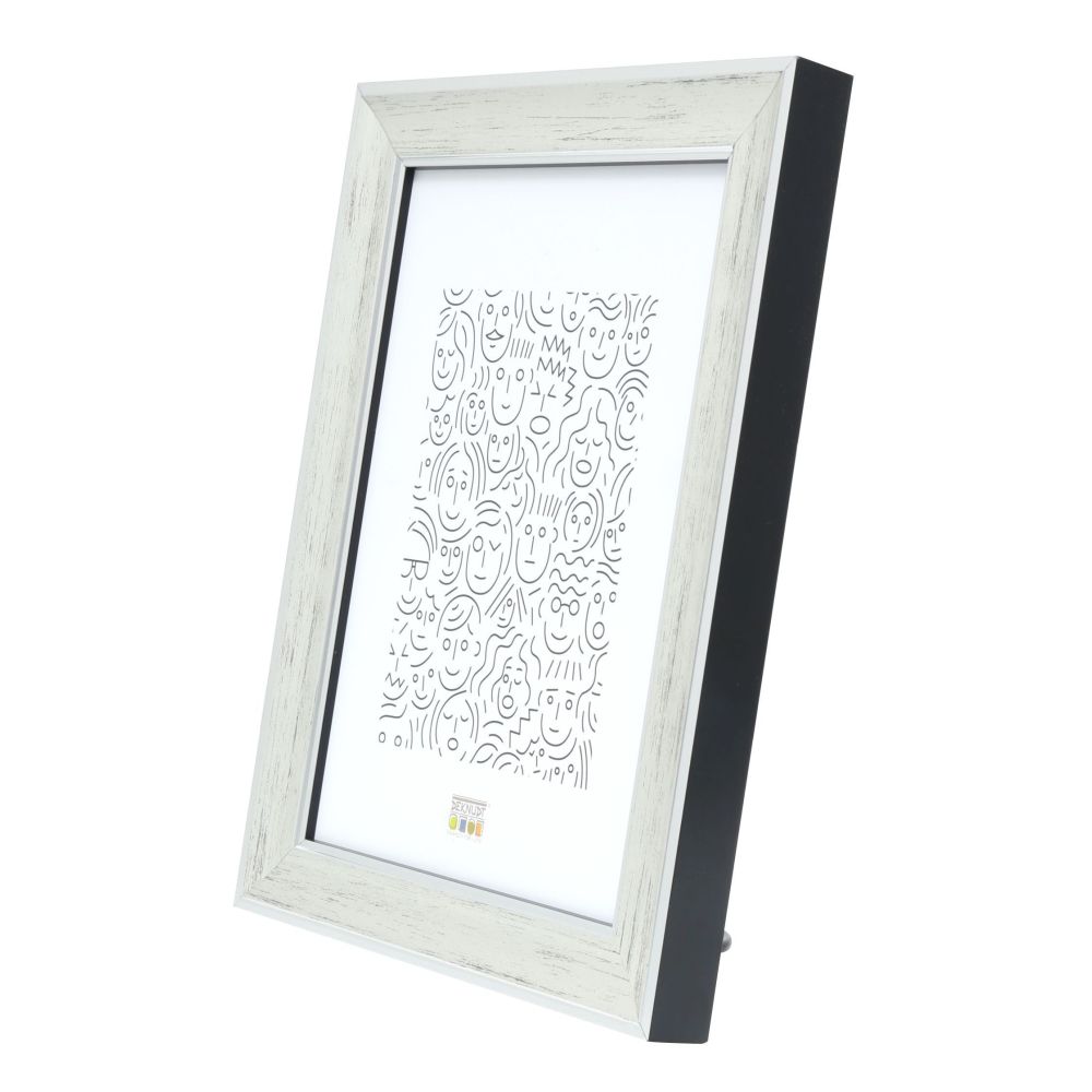 Deknudt Cadre photo en bois argenté avec nuances de gris foncé 18x24 S40JE2