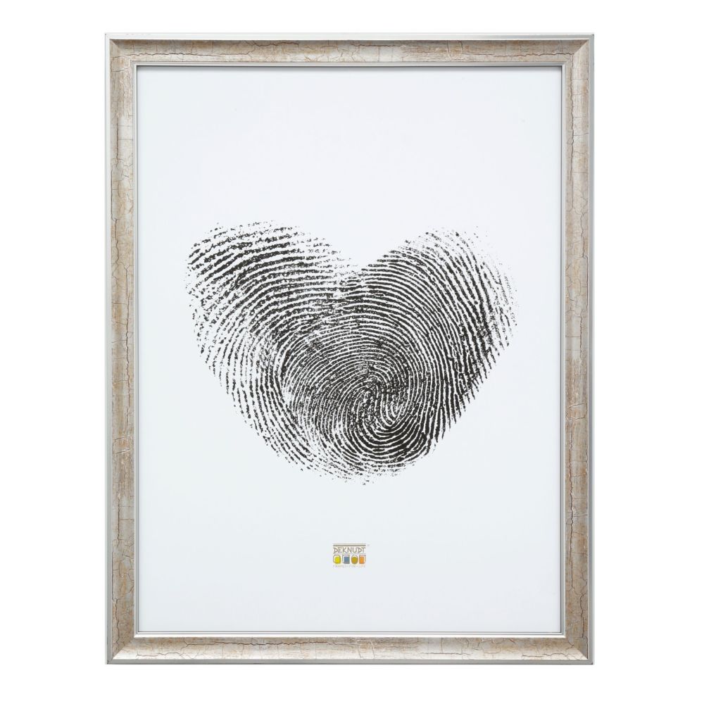 Deknudt Cadre photo en bois argenté avec finition craquelée brun foncé 18x24 S40JE9