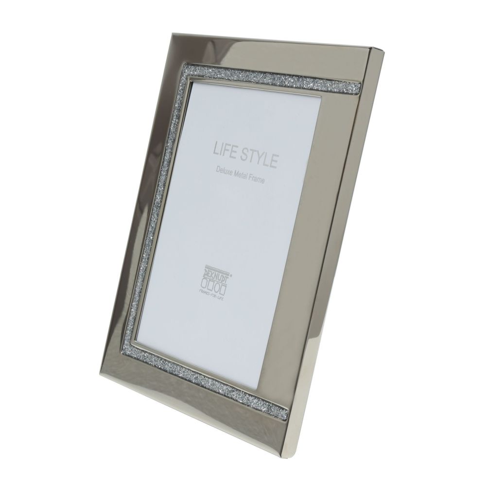 Deknudt Cadre photo en métal avec argent brillant et accent en argent Mat 13x18 S57MJ1