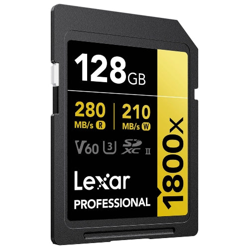 Lexar Professional SDXC 128 Go BL 1800x UHS-II V60 Doré