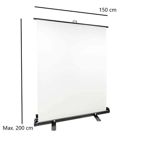 StudioKing Roll-Up Background Screen FB-150200FW 150x200 cm White