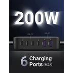 Ugreen 40914 GaN 200W Chargeur de bureau (6 ports)