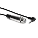 Hosa Camcorder Microphone Cable, XLR3F to Right-angle 3.5mm TRS, 60cm