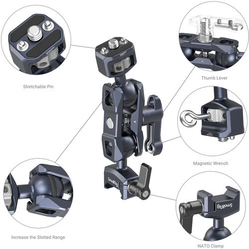 SmallRig Magic Arm with Dual Ball Heads (1/4”-20 Screw and NATO Clamp) 3875