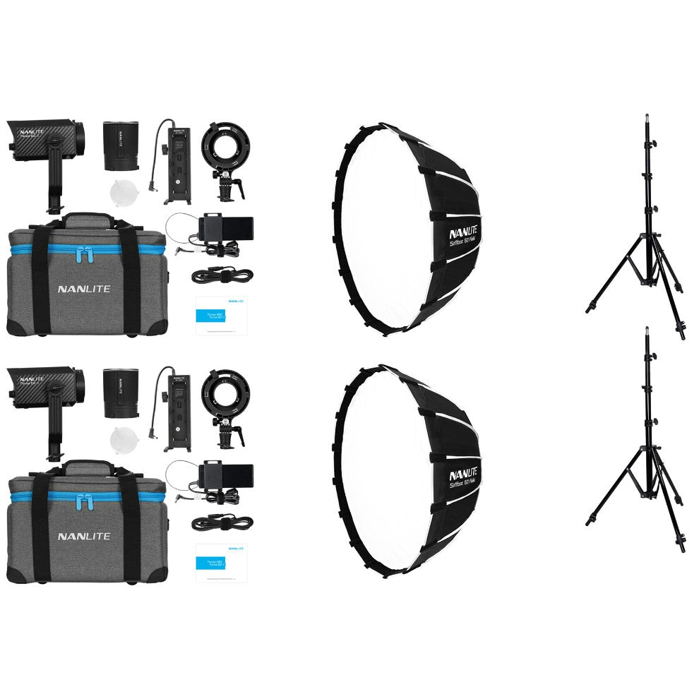 Nanlite Forza 60 II Kit double LED (avec pied d'éclairage et boîte à lumière)