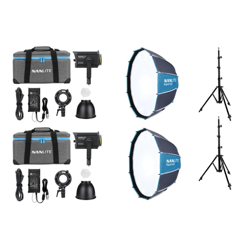 Nanlite Forza 150B Bi-color LED Dual Kit (mit Lichtstativ und Softbox)
