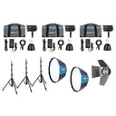 Nanlite Forza 150B Kit Triple LED bicolore (avec étui, pied d'éclairage, fresnel et Softbox)