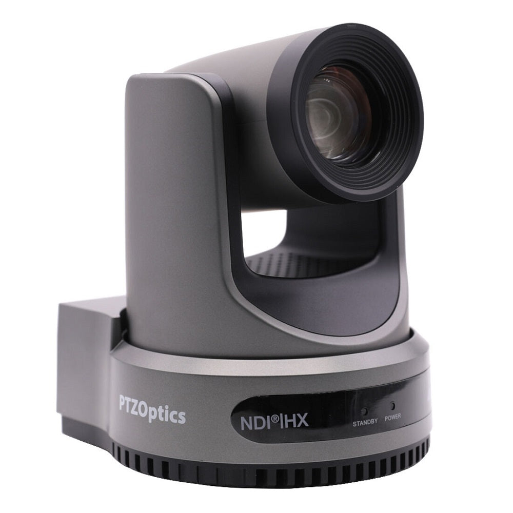 PTZOptics Move 4K, une caméra PTZ de 3e génération, zoom optique 20X gris