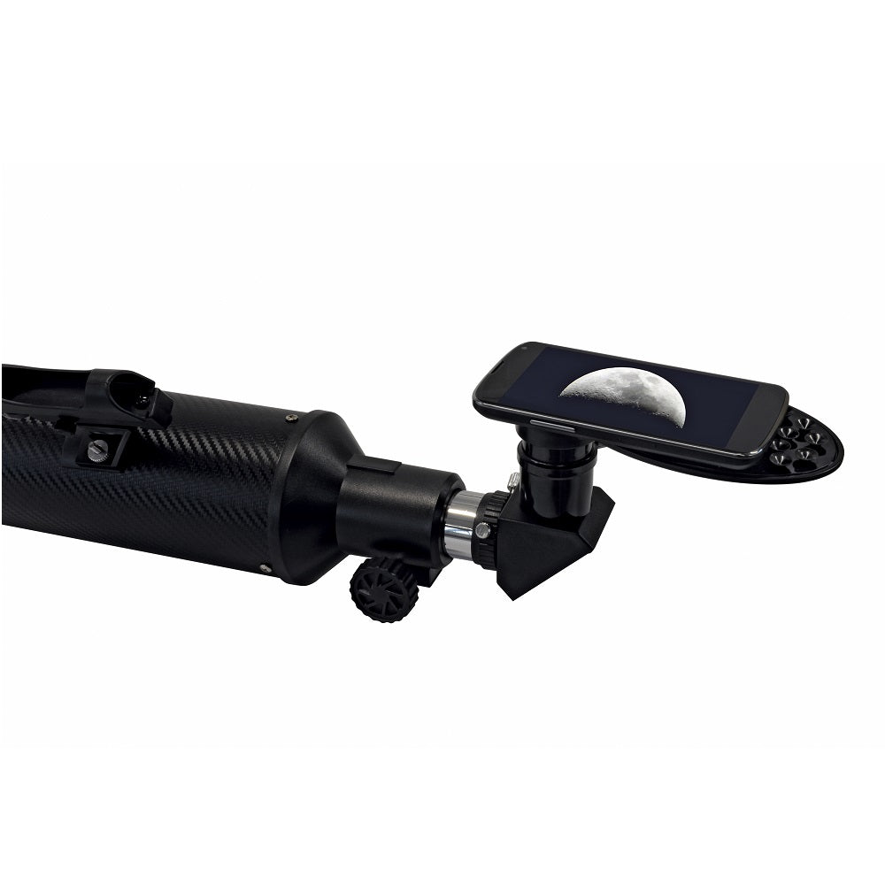 BRESSER Arcturus 60/700 AZ Carbon Design -Linsenteleskop mit Smartphone-Kameraadapter