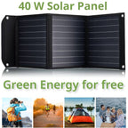 BRESSER Mobiles Solarladegerät 40 Watt mit USB- und DC-Anschluss