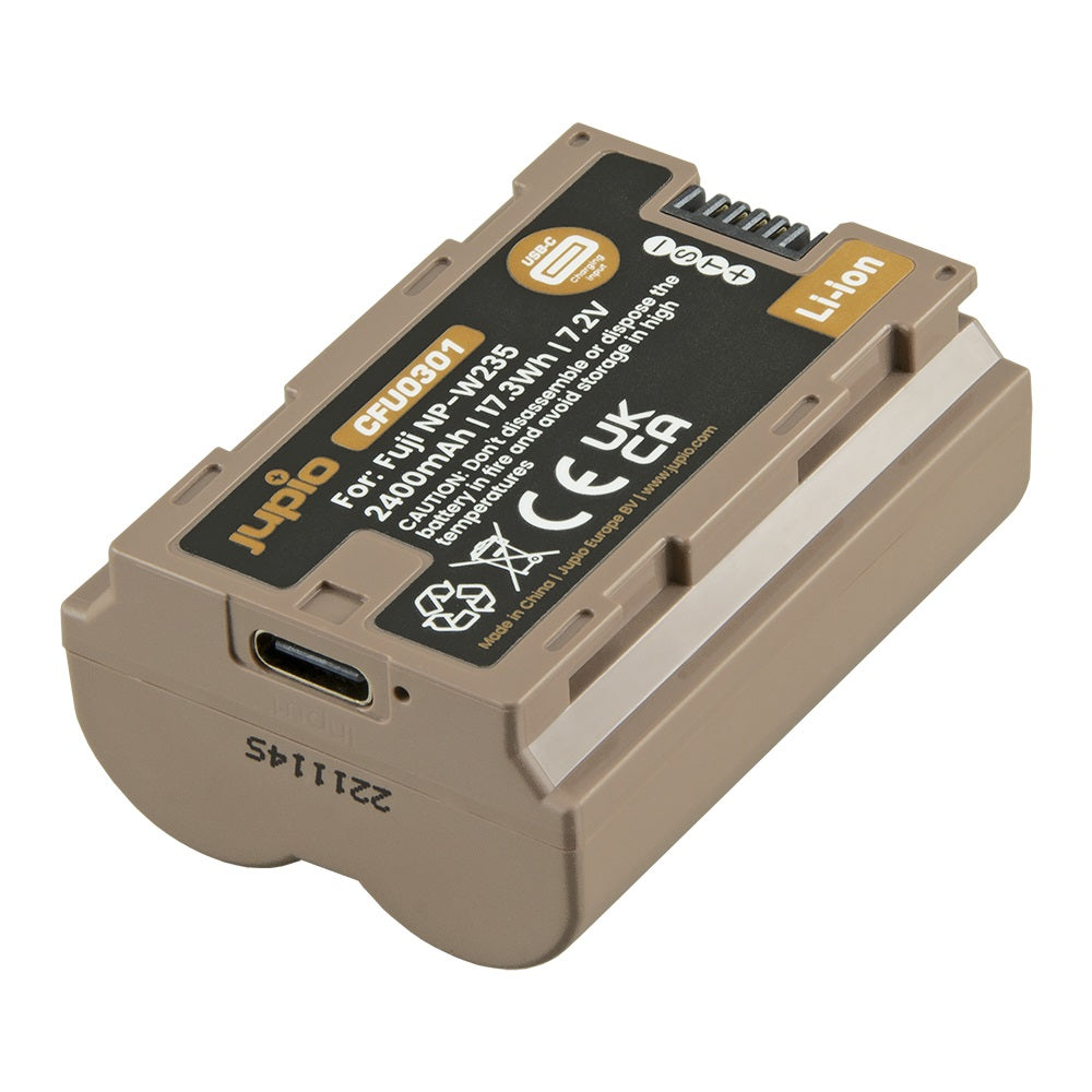 Jupio Fuji NP-W235 Ultra C 2400mAh Akku mit USB-C-Eingang
