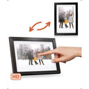 Pora&co Digitaler Fotorahmen mit WiFi & Frameo App 8 Zoll, schwarzes Holz/weiß