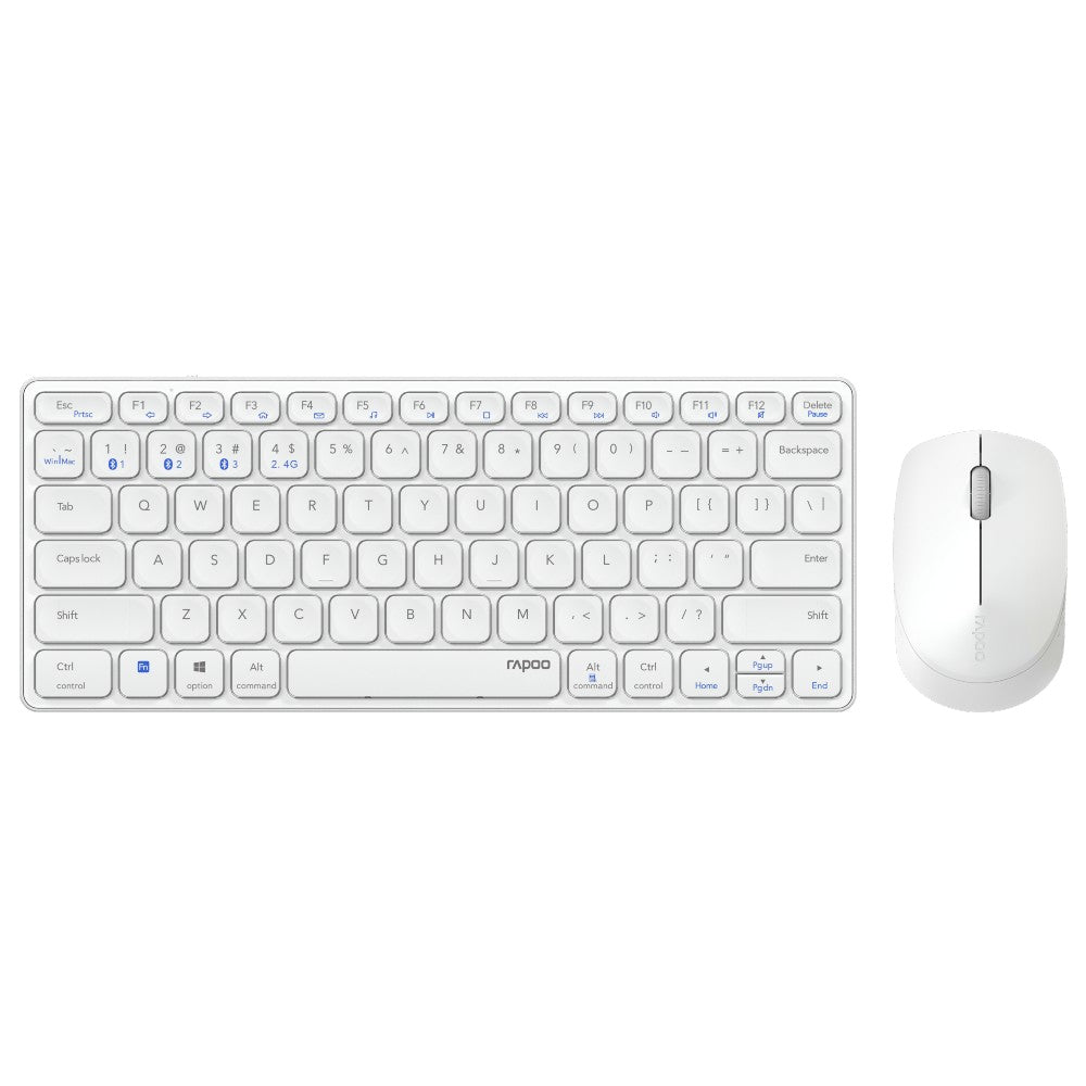 Rapoo 9600M Drahtloses Multimode Blade Combo Set, QWERTY US - Weiß