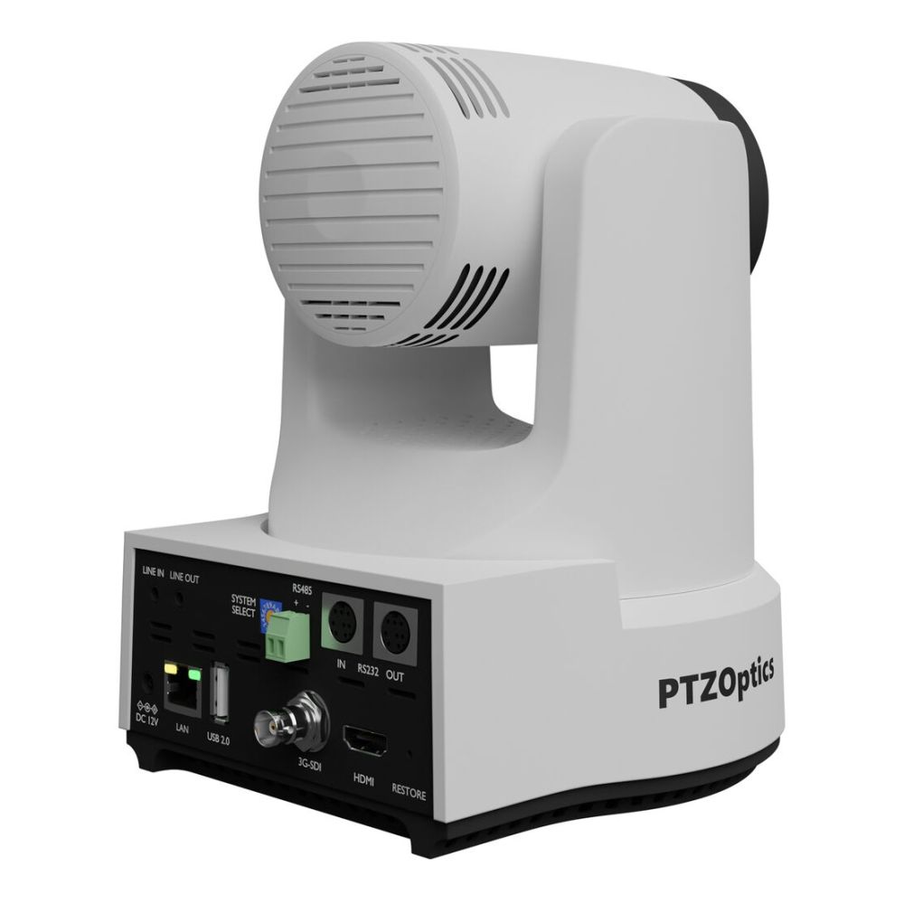 PTZOptics Link 4K, zoom optique 12x, blanc