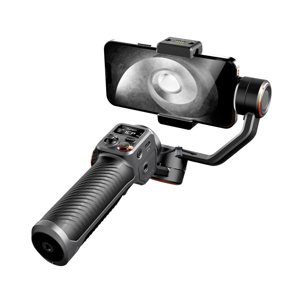 Hohem Nacelle pour smartphone Pro 3 axes avec lumière magnétique avec fonction de suivi AI